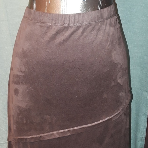 Chiasso Long Soft Brown Maxi Skirt Asymmetrical - Picture 2 of 8